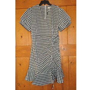 Women's Summer Bodycon Checkered V Neck Casual Fitted Dress
